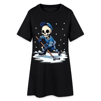 Skelett Eishockeyspieler Nummer 99 Wintersport - Women’s T-Shirt Dress - black - Front