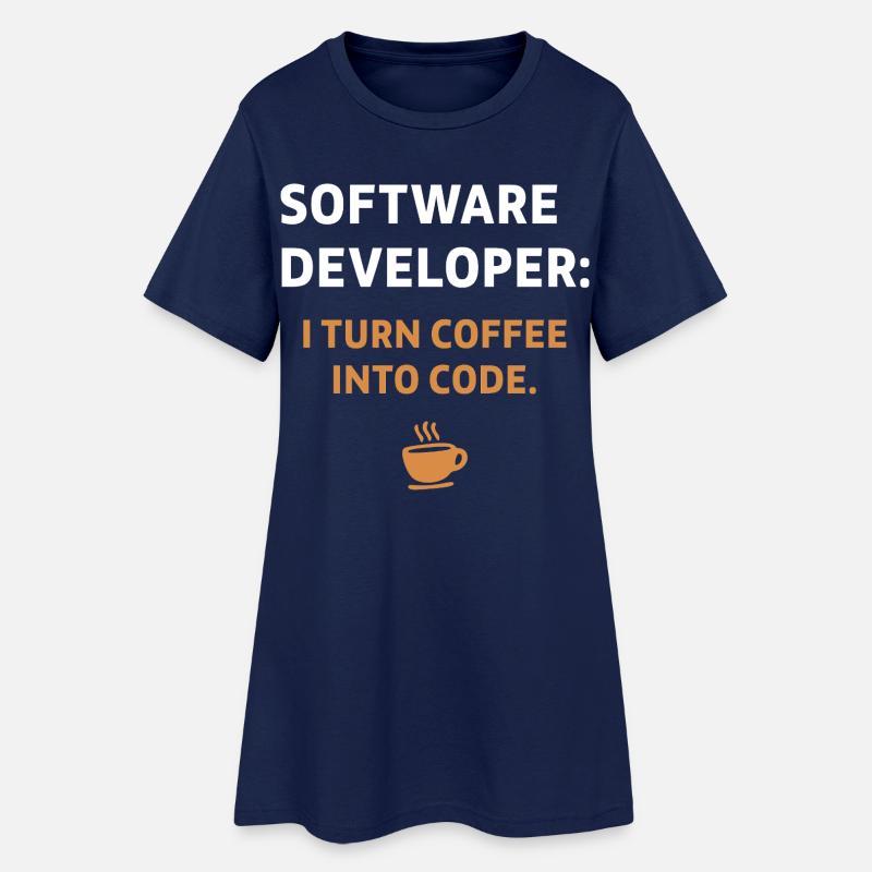 Software Developer - Coffee Edition - Women’s T-Shirt Dress - light navy