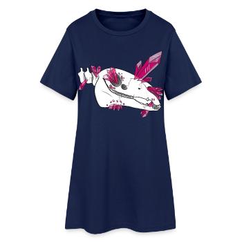 Crâne de Cristal - Cheval (par Leni Riosa) - Robe T-shirt Femme - marine clair - Devant