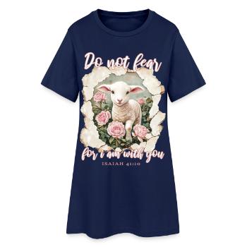 Verset biblique chrétien Lamb - Robe T-shirt Femme - marine clair - Devant