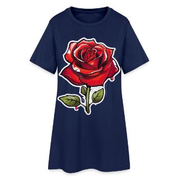 La Rose Rouge dans le style des bandes dessinées - Robe T-shirt Femme - marine clair - Devant
