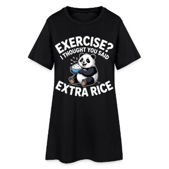 Blague sur le panda au riz - Robe T-shirt Femme - noir - Devant