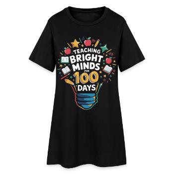 Apprendre léger : 100 jours de succès - Robe T-shirt Femme - noir - Devant