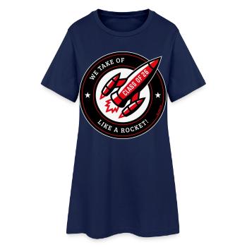 Promotion de 26 – Nous décollons comme une fusée ! (NÉGATIF Rouge) - Robe T-shirt Femme - marine clair - Devant