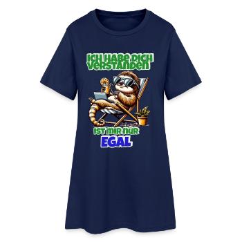 Faultier Shirt – Ist mir nur egal - Frauen T-Shirt-Kleid - Light Navy - Vorne