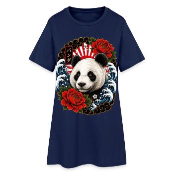 Panda im japanischen Irezumi Tattoo Stil - Frauen T-Shirt-Kleid - Light Navy - Vorne