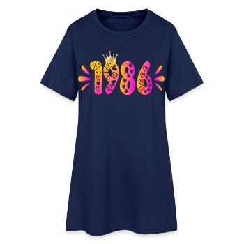 Geburtstag 1986 Geburtstagskrone - Frauen T-Shirt-Kleid - Light Navy - Vorne