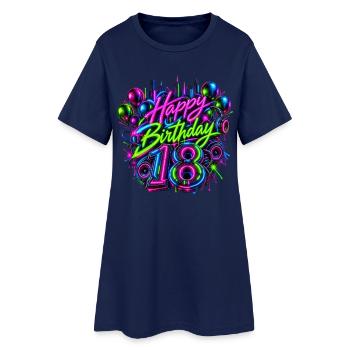 18. Geburtstag Design Achtzehn - Frauen T-Shirt-Kleid - Light Navy - Vorne