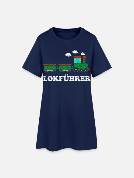 Lokführer Jungen Lokomotive - Frauen T-Shirt-Kleid - Light Navy