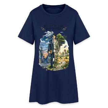Zwei Seelen, eine Welt - Frauen T-Shirt-Kleid - Light Navy - Vorne