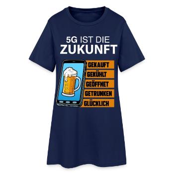5G Zukunft Bierstatus - Frauen T-Shirt-Kleid - Light Navy - Vorne