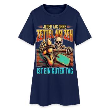 Zettel Zahn: Ein guter Tag - Frauen T-Shirt-Kleid - Light Navy - Vorne