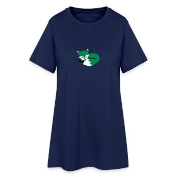 cute sleeping fox, süßer schlafender fuchs - Frauen T-Shirt-Kleid - Light Navy - Vorne