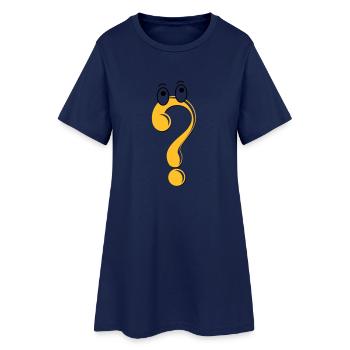 Question mark idée cadeau icône de caractère Comic - Robe T-shirt Femme - marine clair - Devant