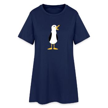Möwe / seagull (3c) - Frauen T-Shirt-Kleid - Light Navy - Vorne
