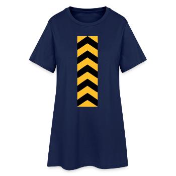 CAUTION TAPE - BANDE DE BLOCAGE - ARROW - YELLOW BLACK - Robe T-shirt Femme - marine clair - Devant