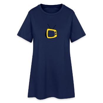 Retro TV Logo - Frauen T-Shirt-Kleid - Light Navy - Vorne