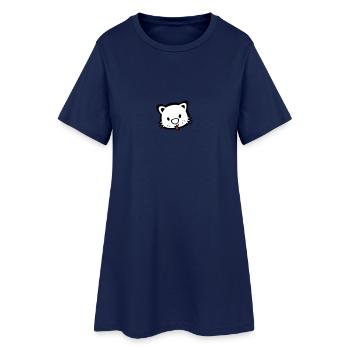 süßes Kätzchen Katze - Frauen T-Shirt-Kleid - Light Navy - Vorne