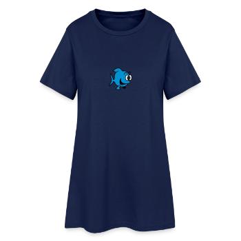 poisson de bonne humeur - Robe T-shirt Femme - marine clair - Devant