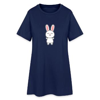 Cute Rabbit / Bunny - Robe T-shirt Femme - marine clair - Devant