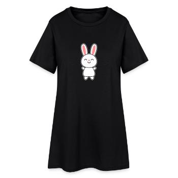 Cute Rabbit / Bunny - Robe T-shirt Femme - noir - Devant