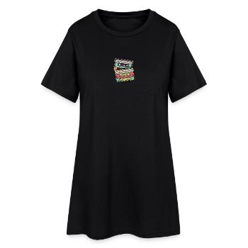 Cassettes rétro colorées - Robe T-shirt Femme - noir - Devant