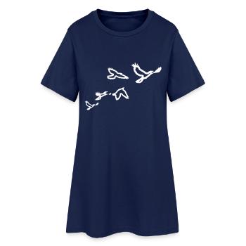 5 Voegel (1 color) - Frauen T-Shirt-Kleid - Light Navy - Vorne