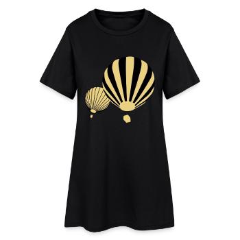 Ballons - Frauen T-Shirt-Kleid - Schwarz - Vorne