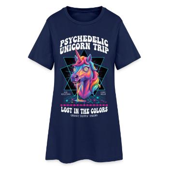 Psychedelisches Musikfestival Hippie Rave Techno - Frauen T-Shirt-Kleid - Light Navy - Vorne