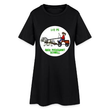 Pferdammt schnell - Frauen T-Shirt-Kleid - Schwarz - Vorne