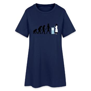 evolution_der_frau_apothekerin_09_201603 - Frauen T-Shirt-Kleid - Light Navy - Vorne