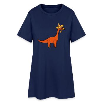mexikaner südamerika sombrero mustache schnurrbart - Frauen T-Shirt-Kleid - Light Navy - Vorne