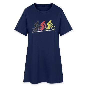 Deutschland Fahrrad Fahrradfahren Bicycle - Frauen T-Shirt-Kleid - Light Navy - Vorne