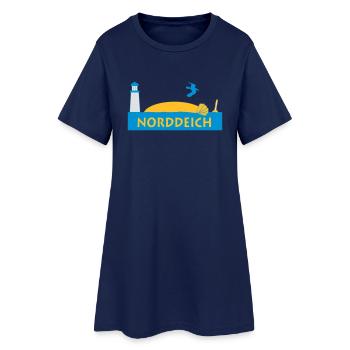 norddeich - Frauen T-Shirt-Kleid - Light Navy - Vorne