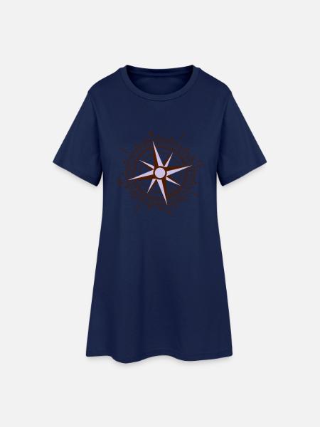 Kompass - Frauen T-Shirt-Kleid - Light Navy