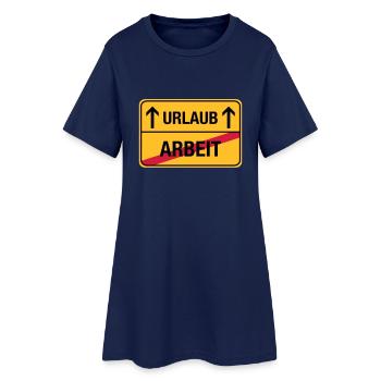 Arbeit – Urlaub (dh) Endlich Urlaub - Frauen T-Shirt-Kleid - Light Navy - Vorne