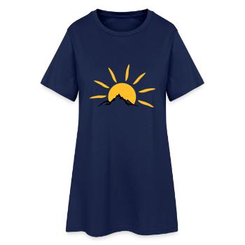 Landschaft - Berge Sonne - Frauen T-Shirt-Kleid - Light Navy - Vorne