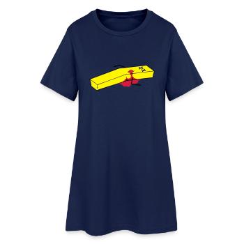 Pommes - Frauen T-Shirt-Kleid - Light Navy - Vorne