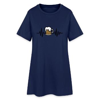 Bier - Frauen T-Shirt-Kleid - Light Navy - Vorne
