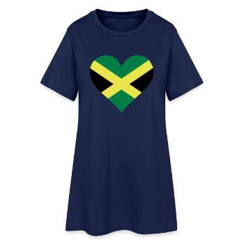 Un coeur pour la Jamaïque - Robe T-shirt Femme - marine clair - Devant