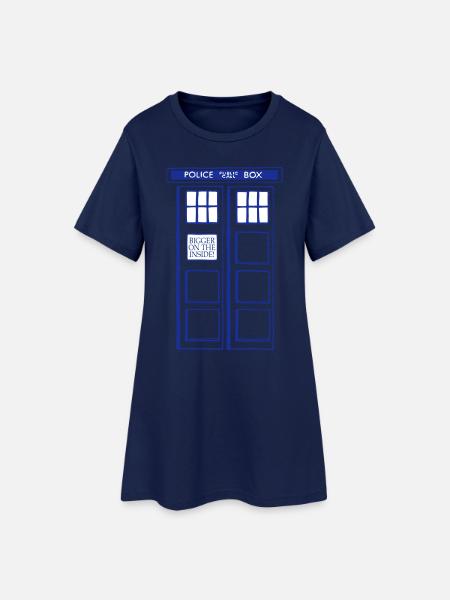 Police Box - Frauen T-Shirt-Kleid - Light Navy