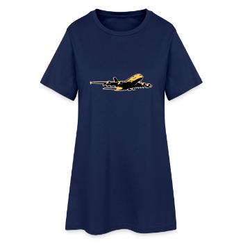 airplane Flugzeug A 380 (3 color) - Robe T-shirt Femme - marine clair - Devant