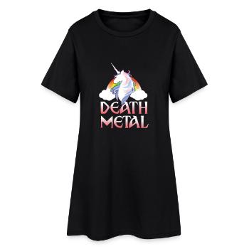 Death Metal - magical rainbow unicorn - Robe T-shirt Femme - noir - Devant