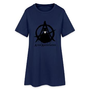 A for Anonymous 2c - Women’s T-Shirt Dress - light navy - Front