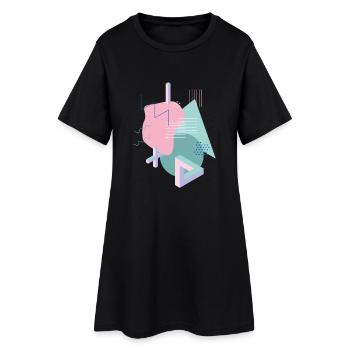 Shape Design Vintage Tribar - Frauen T-Shirt-Kleid - Schwarz - Vorne