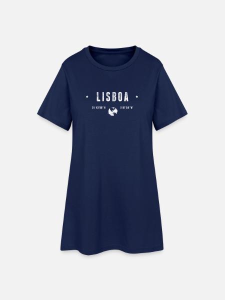 Lisboa - Frauen T-Shirt-Kleid - Light Navy