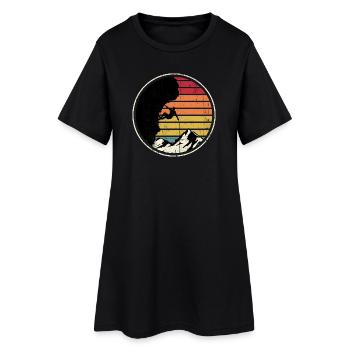 Sunset Summit Climber Silhouette - Frauen T-Shirt-Kleid - Schwarz - Vorne