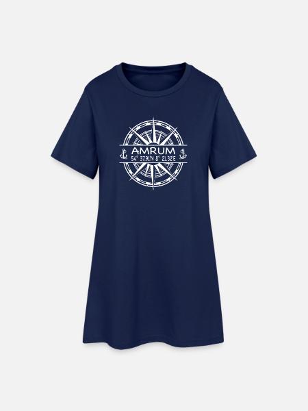 Amrum - Frauen T-Shirt-Kleid - Light Navy