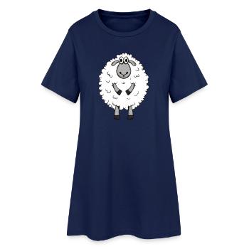 Mignon berger allemand mouton motif - Robe T-shirt Femme - marine clair - Devant