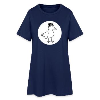 Möwe Anarchie – Freche maritim Hipster Küstenkunst - Frauen T-Shirt-Kleid - Light Navy - Vorne